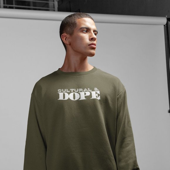LiveGrind4Legacy Brand "Cultural & Dope" Army Green Sweatshirt. - Picture 1 of 2